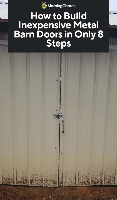 How to Build Inexpensive Metal Barn Doors in Only 8 Steps Diy Exterior Barn Door, Metal Barn Doors, Diy Barn Door Plans, Sliding Shed Door, Industrial Barn Door, Exterior Sliding Barn Doors, Sliding Garage Doors, Door Plans, Metal Garage Doors