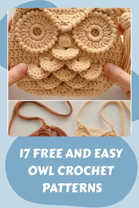 If you want to crochet an owl, look no further! In this article you'll find owl amigurumi, owl scarfs, owl bags and more. Owl Bags Pattern, Trendy Crochet Bags 2023, Owl Crochet Bag Pattern Free, Crochet Owl Basket Free Pattern, Owl Bag Crochet, Owl Bag Crochet Free Pattern, Owl Scarf Crochet Pattern Free, Owl Purse Pattern Free, Owl Crochet Bag