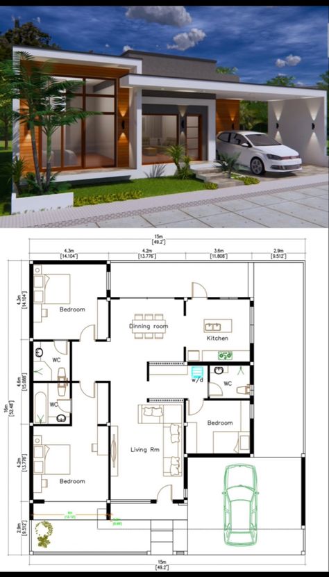 Modern Bungalow House Plans, Bungalow Style House, Bungalow Style House Plans, Affordable House Plans, Two Story House, Modern Bungalow House, Building House Plans Designs, Building Plans House, Simple House Design