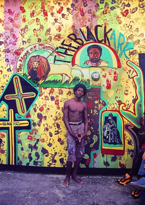 Legendary jamaican painter Robert Campabell known as JAH WISE, in the yard of Lee Perry's Black Ark, 1978... Lee Perry, Painter, Yard, Quick Saves, Black