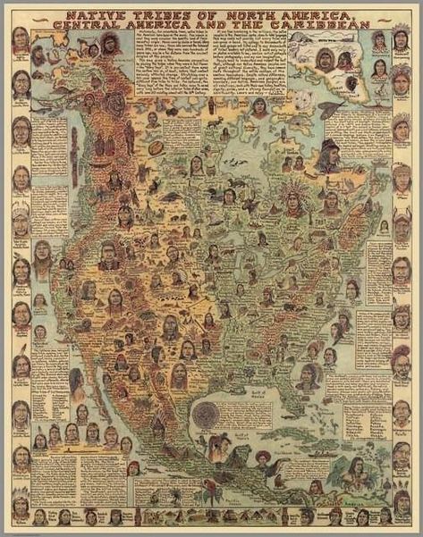 Native Tribes of North America Mapped The ancestors of living Native Americans arrived in North America about 15 thousand years ago. As a result, a wide diversity of communities, societies, and cultures finally developed on the continent over the millennia. The population figure for Indigenous peoples in the Americas before the 1492 voyage of Christopher Columbus was 70 million or more. About 562 tribes inhabited the contiguous U.S. territory. Ten largest North American Indian tribes: Arikara, C American Indian, Central America, The Caribbean, North America, North American, Map