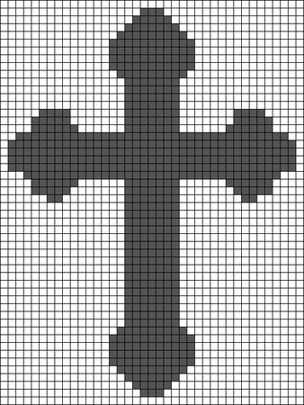 Deftones Crochet Pattern, Cross Alpha Pattern, Easy Alpha Patterns, Crochet Grid Patterns Free, Crochet Grid Patterns, Graphic Crochet, Birthday Card Making, God Cross, Pixel Grid