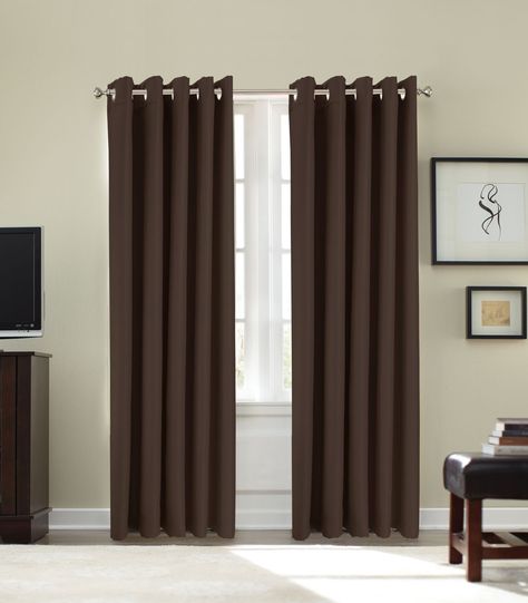 Brown Curtains Bedroom, Drapes For Bedroom, Brown Curtains, Thick Curtains, Yellow Curtains, Cleaning Curtains, Brown Bedroom, Grey Curtains, Red Curtains