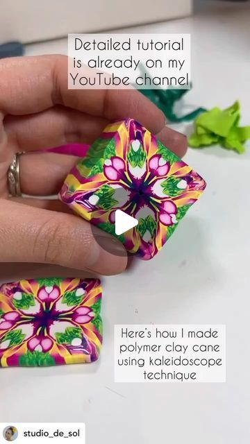 Polymer Clay Kaleidoscope Cane Tutorial, Polymer Clay Canes Tutorials, Polymer Cane, Easy Polymer Clay, Polymer Clay Cane Tutorial, Homemade Clay, Clay Cane, Clay Canes, Polymer Clay Cane