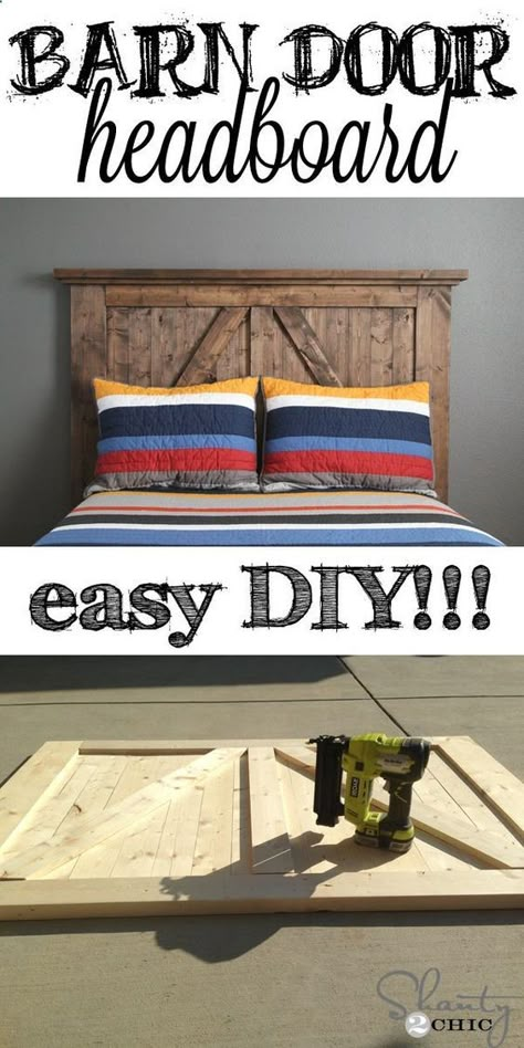 Barn Door Headboard, Headboards Diy, Country Bedrooms, Door Headboard, Budget Remodel, Western Crafts, Rustic Headboard, Diy Bed Frame, Diy Headboards