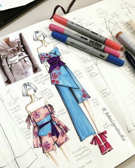 Cv Fashion Designer, Japan Vibes, Fashion Design Inspiration, Upcycling Fashion, Fashion Drawing Sketches, Illustration Book, Fashion Drawings, Fashion Illustration Vintage, Drawing Fashion