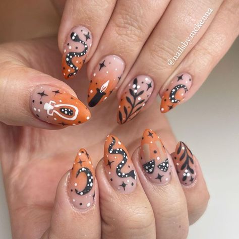 #nails #gelnails #hardgelnails #naturalnails #utahnails #utahnailtech #licensednailtech #nailstagram #nailsofinstagram #nailsonfleek #nailsoftheday #cutenails #nailinspo #manicure #prettynails #nailart #handpaintednailart #freehandnailart #luminarynailsystems #trendynails #manicure #2022nails #hardgel #spanishforknails #provonails #springvillenails #utahcountynails #trendynails #fallnails #halloweennails #ombrenails American Traditional Nails, Traditional Nails, Orange Ombre Nails, Cartoon Nails, Nail Appointment, Hard Gel Nails, Nail Stuff, Painted Nail Art, Orange Ombre