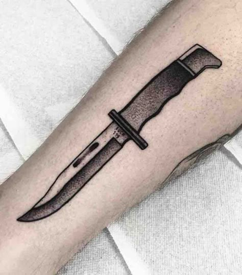 Hunting Knife Tattoo, Traditional Knife Tattoo, Knife Tattoo Ideas, Tattoo Ideas Easy, Knife Tattoos, Knife Tattoo, Tattoo Inspiration Men, Tattoo Traditional, Arte Van Gogh