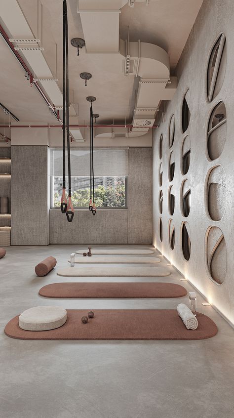 Pilates Yoga Studio, Healthcare Interior Design, Yoga Studio Design, Healthcare Architecture, Gym Interior, Wellness Studio, Wellness Community, Sauna Design, Spa Interior