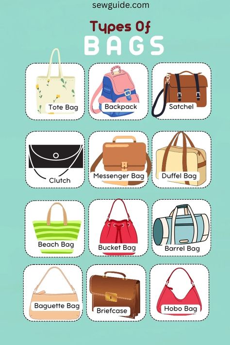 Types Of Bags For Women, Types Of Bags, Macrame Techniques, Types Of Handbags, Types Of Purses, Bag Names, Modern Bag, Handbags And Purses, Types Of Women