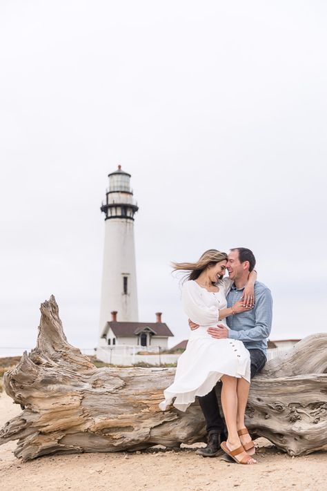 Lighthouse Engagement Photos, Engagement Photo Shoot Beach, Boat Engagement, Barnegat Lighthouse, Creative Engagement Photo, Beach Couple, Engagement Pic, Got Engaged, Beach Engagement Photos