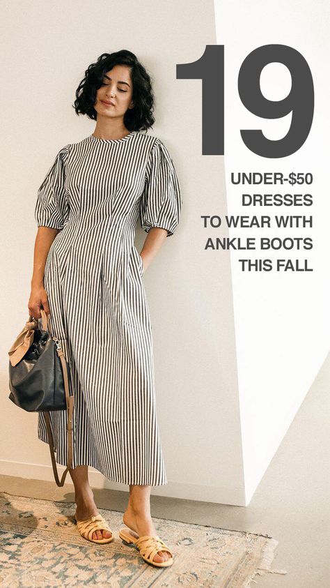 Fall Dress 2022, Casual Dresses Fall, Linen Dress Elegant Classy, Long Dress With Boots, Fall Dresses 2022, Lose Dress, 50 Dresses, Cute Dresses For Women, Dress Styling