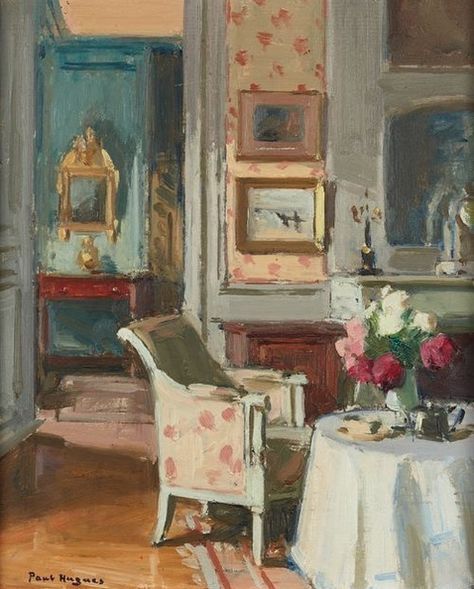 Paul Jean Hugues (1891 – 1950) Susan Ryder, Painted Rooms, Artful Interiors, Galleria D'arte, Interior Paintings, Life Paintings, Interior Painting, Interior Illustration, Pallet Painting