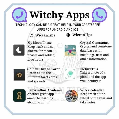 Witchy Apps, Witchy Tips, Broom Closet, Magia Das Ervas, Wiccan Magic, Witch Spirituality, Grimoire Book, Wiccan Witch, Magick Spells