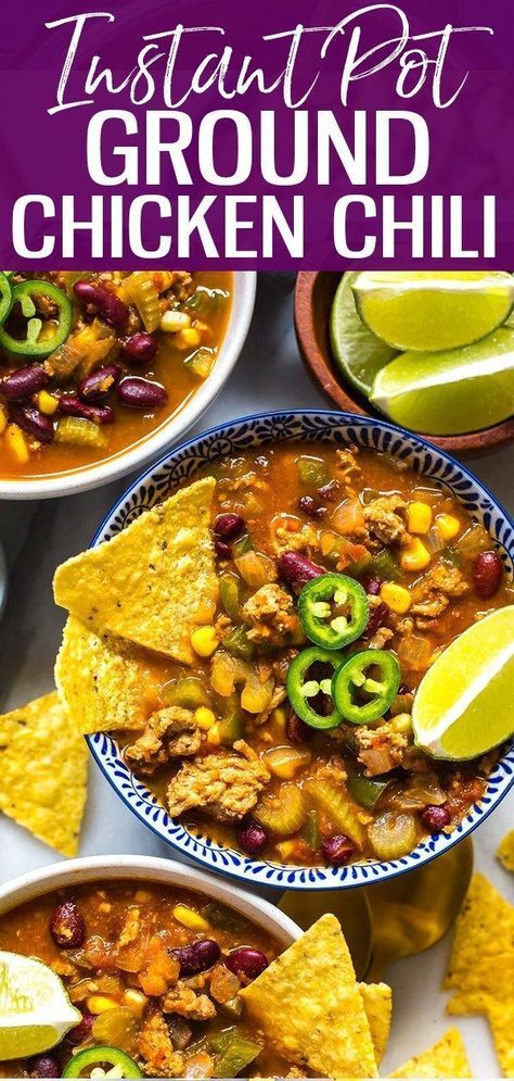 Instant Pot Chicken Chili, Ground Chicken Chili, Ground Chicken Recipes Healthy, Chicken Recipes Healthy, Best Chili Recipe, Ground Chicken Recipes, Meals Easy, Chilli Recipes, Chili Recipe Easy