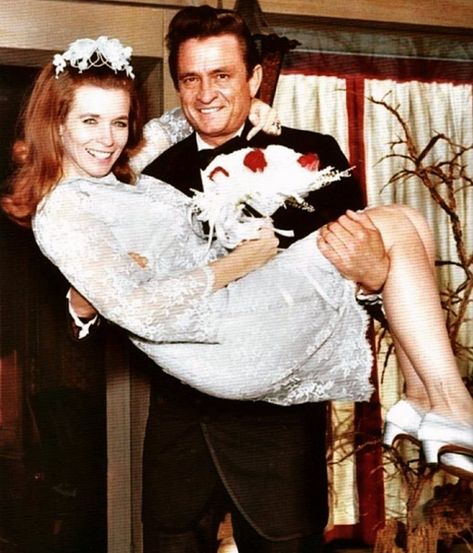 Famous Brides, Johnny Cash June Carter, Celebrity Brides, Music Aesthetics, June Carter, June Carter Cash, Johnny And June, Robert Downey Jr., Celebrity Bride