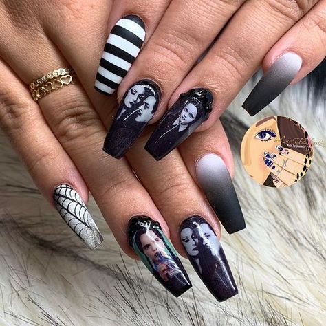 Addams Family Nails, Addams Family, Creepy Cute, Halloween Nails, Long Nails, Cute Nails, Nail Art, Nails, 10 Things