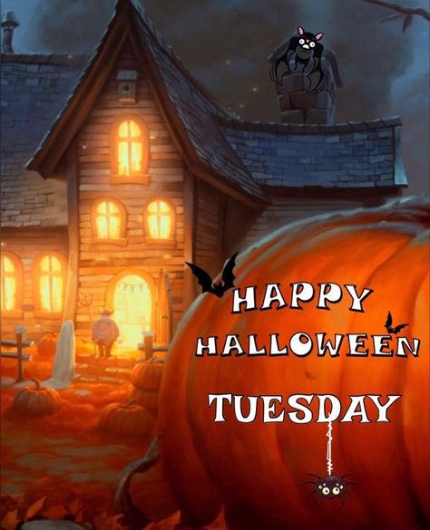 Happy Tuesday Halloween, Tuesday Halloween, Halloween Morning, Happy Halloween Gif, Tuesday Post, October Month, Terrific Tuesday, Daily Wishes, Hello Tuesday