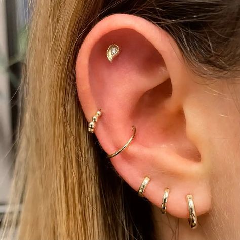 Ss Simple Daith Piercing Ear Hoop Earrings Women Men Minimalist Helix Pierced Zircon Gold Color Men Nose, Mouth Piercings, Hoop Piercing, Piercing Chart, Simple Man, Daith Piercing, Helix Piercing, Earrings Women, Helix