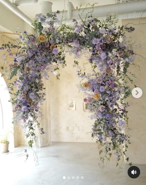 Floral Archway, Floral Arch Wedding, Sustainable Flowers, Violet Wedding, Floral Installation, Wedding Arch Flowers, Arch Flowers, Flower Installation, Flower Garden Design