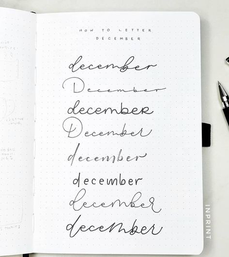 December Handwriting, December Hand Lettering, December Calligraphy, Book Keeping, Creativity Quotes, Journal Ideas, Bullet Journal, Notebook, Writing