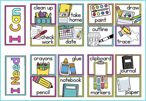 Visual Instructions, About Me Poster, All About Me Poster, Class Labels, Magnet Ideas, Classroom Goals, School Prep, Class Rules, Playbased Learning