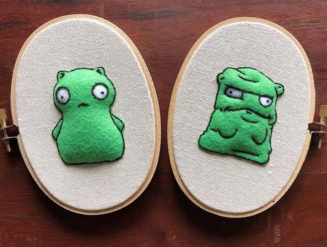 Cate McCleery on Instagram: “Before and after . Happy St. Patrick’s Day! . . . #fanart #embroidery #bobsburgers #stpatricksday” Bobs Burgers Embroidery, Cute Fanart, Bob's Burgers, Bobs Burgers, Macrame Knots, St Patrick’s Day, St Patricks, Cross Stitch Embroidery, St Patrick