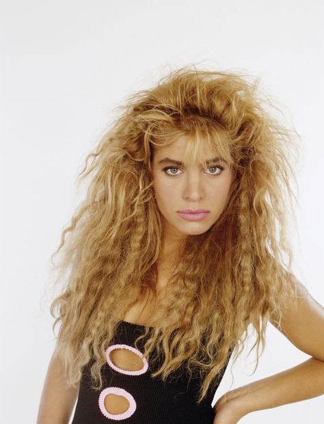 image 80s Hair And Makeup, Hairstyles And Makeup, 80's Hairstyle, Side Ponytails, Side Bun Hairstyles, Jennifer Hawkins, Braided Updo Wedding, Geri Halliwell, Teased Hair