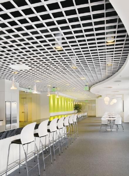 C2 Design Ideas for Ceiling Open Ceiling Office, Office Ceiling Design, Ceiling Office, Cafeteria Design, Office Ceiling, Armstrong Ceiling, Office Design Ideas, Open Ceiling, Corporate Interiors