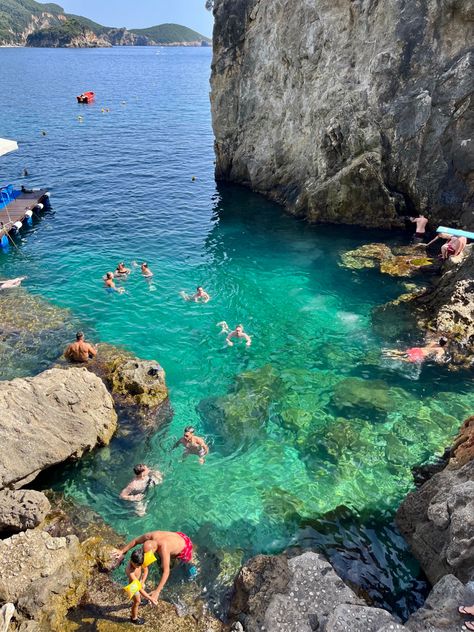 beach bar / greece / corfu / aesthetic / mediterranean / blue wates / swimming Corfu Greece Aesthetic, Aesthetic Mediterranean, Sidari Corfu, Greece Corfu, Greece Aesthetic, Greece Summer, Sea Sickness, Corfu Greece, Mediterranean Blue