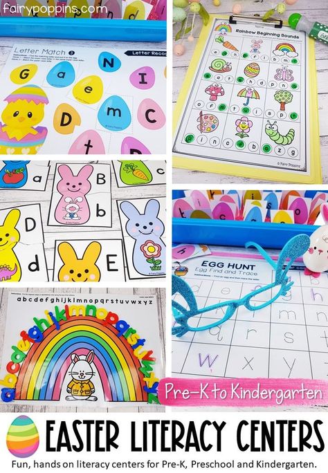 Easter Literacy, Onset And Rime, Spring Preschool Activities, Prek Literacy, Easter Kindergarten, Rhyming Activities, Preschool Centers, Early Childhood Teacher, Letter Identification