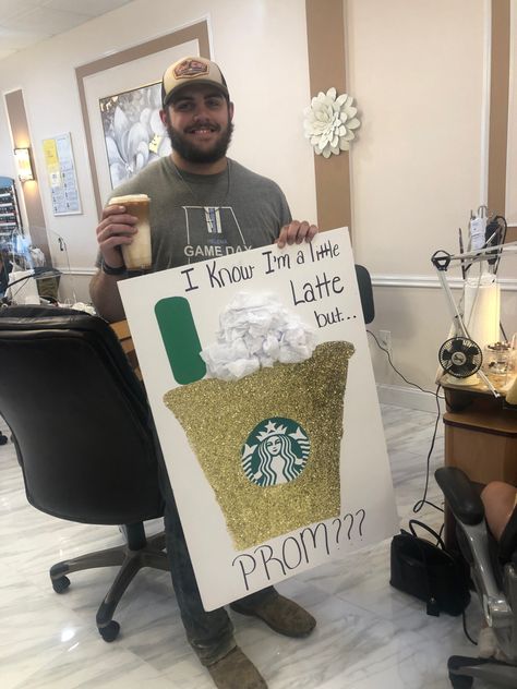 Starbucks Promposal Ideas, Starbucks Homecoming Proposal, Starbucks Hoco Proposal, Starbucks Promposal, Dance Proposals, Promposal Ideas, Cute Homecoming Proposals, Prom Proposals, Dance Proposal