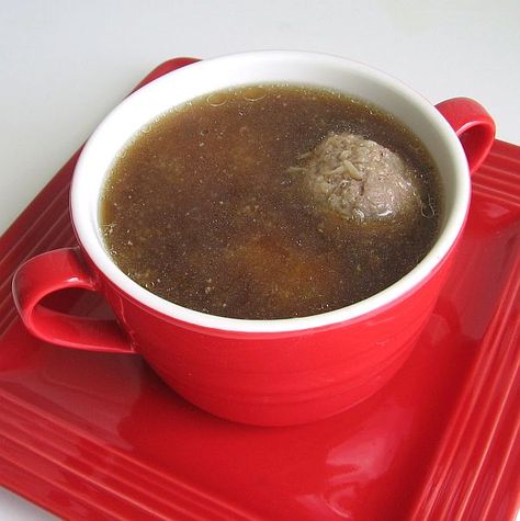 This recipe for liver dumpling soup or polevka z jatrove knedlicky is beloved by Czechs and Bohemians. Dumpling Soup Recipe, Plum Dumplings, Slovak Recipes, Dumpling Soup, Eastern European Recipes, Dumplings For Soup, Czech Recipes, European Cuisine, National Dish