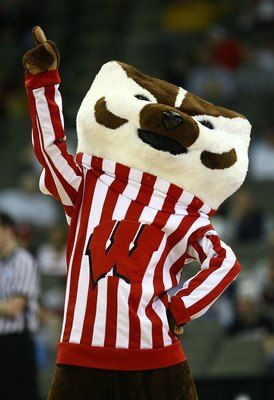 OMAHA, NE - MARCH 20:  Bucky the Badger, mascot for the Wisconsin Badgers performs against the Cal State Fullerton Titans during the Midwest Region first round of the 2008 NCAA Men's Basketball Tournament on March 20, 2008 at the Qwest Center in Omaha, Ne Badger Pictures, Bucky Badger, Wisconsin Pride, Wisconsin Badgers Football, Badger Football, Wisconsin Football, College Basketball Game, Midwest Region, Uw Madison