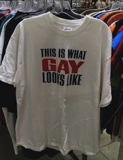 This is What Gay Looks Like Y2K Tee Cursed T-shirt Twitter Meme Paris Hilton Shirts That Go Hard Weirdcore Gen Z Meme - Etsy Graphic Tee Y2k, Y2k Slogan, Statement Shirts, Silly Clothes, Silly Shirt, Slogan Shirts, Y2k Baby Tee, Weird Shirts, Trendy Graphic Tees