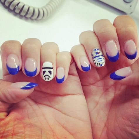 Pin for Later: Awaken the Force With These 40 Epic Star Wars Nails Star Wars Nail Art, Star Wars Nails, Disney Nail Designs, Short Nail Manicure, Mickey Nails, Kutek Disney, Fingernail Designs, Nail Art Disney, Nail Envy