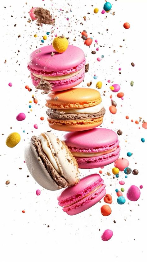 ♔ Macarons Générés par l'IA Macaron Wallpaper, Macaroon Wallpaper, Cake Wallpaper, Colorful Desserts, Foodie Art, Food Wallpaper, Mind Body And Soul, Body And Soul, Macaroons