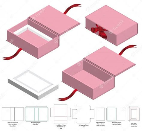 Premium Vector | Box packaging die cut template design Packaging Die Cut, Paper Box Diy, Idee Cricut, Packaging Template, Gift Box Design, Gift Box Template, Kraf Diy, Box Packaging Design, Pink Box