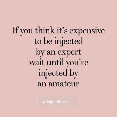 The time, energy and money you will spend on trying to correct suboptimally placed #fillers and #neurotoxins far outweigh the price of a better injector. I always say a monkey could learn to inject something, it’s not hard - it is the how, when and why of it that is challenging. It is the detailed anatomic and aesthetic knowledge translated into a living, breathing person that is the challenge of it - as well as knowing how each product behaves biologically. You are paying for the injector 💉 Cosmetic Injector Aesthetic, Aesthetic Injector Rooms, Iv Therapy Quotes, Nurse Injector Photoshoot, Injector Quotes, Cosmetic Quotes, Injector Aesthetic, Ig Graphics, Medspa Social Media