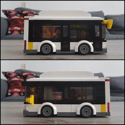 Lego (De Lijn) full electric midi City bus MOC... Lego Bus, Lego Vehicles, Lego Truck, Image Moto, City Bus, Lego Mocs, Lego Room, Transport Companies, Lego Builds