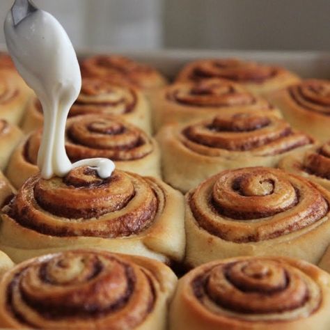 Laura in the Kitchen | The Official Home of Laura Vitale Overnight Cinnamon Rolls Recipe, Sweet Scones, Laura In The Kitchen, Overnight Cinnamon Rolls, Laura Vitale, Chocolate Ganache Tart, Starter Recipe, Baked Avocado, Cheese Danish