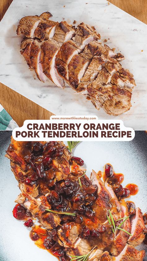 Cranberry Orange Glazed Pork Tenderloin - PIN Cranberry Pork Tenderloin, Orange Cranberry Pork Tenderloin, Orange Cranberry Pork Loin Roast, Crockpot Cranberry Pork Tenderloin, Crock Pot Cranberry Pork Tenderloin, Cranberry Dijon Pork Tenderloin, Recipes Using Pork Chops, Yummy Pork Recipes, Bbq Pork Tenderloin