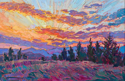 Neo Impressionism Art, Painting Ideas Scenery, Impressionist Sunset, Open Impressionism, Impactful Art, Felted Landscapes, Multi Panel Paintings, Oregon Mountains, American Impressionism