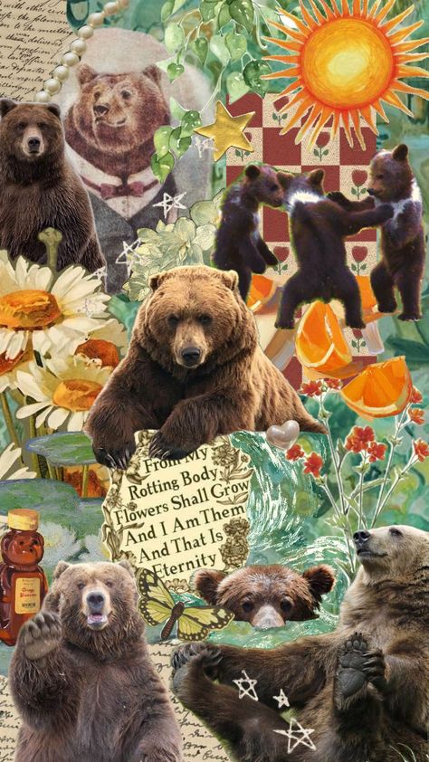 #bear #brownbears #forest #summer Bear Background Aesthetic, Woodsy Wallpaper, Bear Phone Wallpaper, Bear Wallpaper Aesthetic, Iphone Wallpaper Jordan, Woodland Aesthetic, Bears Wallpaper, Bear Aesthetic, Halloween Canvas Art