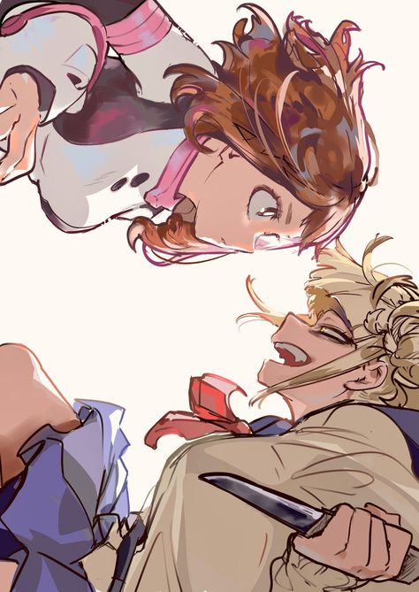 Toga And Twice Official Art, Mha Official Art Horikoshi, Ochako Uraraka Sketch, Toga And Uraraka Official Art, Mha Official Art Colored, Toga And Ochako Official Art, Toga Himiko And Uraraka, Mha Christmas Official Art, Himiko Toga Official Art