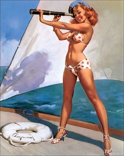 Arte Pin Up, Pin Up Drawings, Pin Up Illustration, Donna Reed, Pin Up Poses, Pin Up Vintage, Boat Sailing, Gil Elvgren, Pin Up Girl Vintage