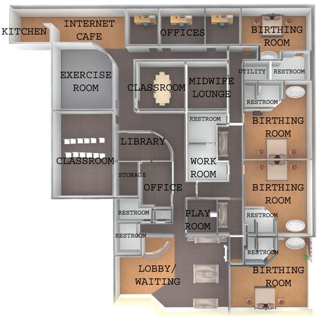 Birth Centre Midwifery Clinic Design, Birth Centre Design, Midwife Office Design, Birth Center Design, Birthing Center Design, Birth Center Room, Birthing Tub, Birthing Suite, Private Clinic