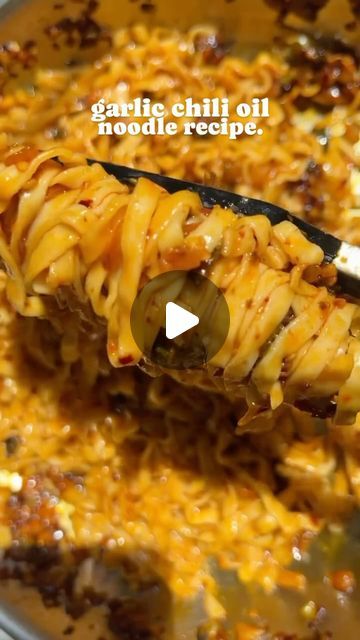 @plantbased on Instagram: "@plantbased Garlic chili oil ramen noodles 🍝 

Ingredients 

1 small onion, thinly sliced 
2 tbsp oil
2 pack ramen noodles 
2 tbsp garlic, finely minced 
4-5 tbsp green onion, chopped 
2 tbsp tomato puree 
2 tbsp chili oil
2 tbsp soy sauce 
1/2 chicken bullion cube
1 tsp honey
Sesame seeds
Salt to taste 

Instructions:

Cook ramen noodles according to package instructions or until slightly al dente, then drain, place in a bowl and set aside.

Heat oil over medium high heat until hot , add onion and sauté until light golden brown , add garlic, green onion, chili oil, soy sauce, honey, tomato puree , chicken bullion, tomato paste and honey. ( add some water if needed ) 

Add noodles and toss well until saucy and coated. Garnish with sesame seeds and green onions i Chili Oil Ramen, Puree Chicken, Garlic Chili Oil, Spicy Ramen Noodles, Chicken Bullion, Spicy Ramen, Honey Sesame, Tomato Puree, Garlic Noodles