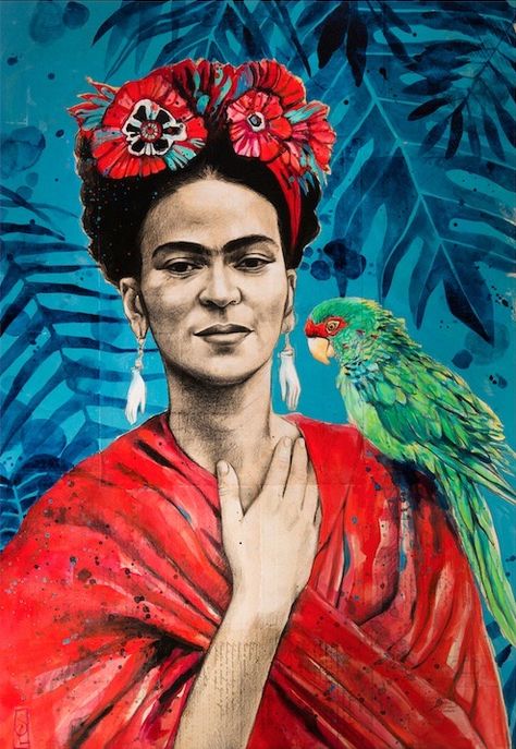 فريدا كاهلو, Frida Kahlo Artwork, Frida Kahlo Paintings, Frida Kahlo Portraits, Kahlo Paintings, Handmade Portrait, Frida Art, Frida Kahlo Art, Bright Art