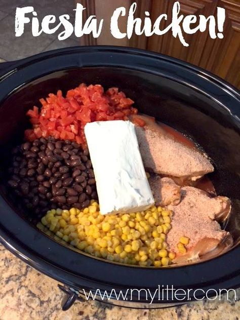 https://www.facebook.com/MyLittercom/photos/a.154228779223.144189.153970684223/10153353796069224/?type=1 Fiesta Chicken Crockpot Recipe, Fiesta Chicken Crockpot, Fiesta Chicken, Chicken Crockpot Recipes Easy, Hamburger Casserole, Crockpot Ideas, Ranch Dip, Chicken Crockpot, Crockpot Dishes